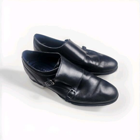 Cole Haan Monk Strap Shoes Mens 11 Black Leather Buckle Strap Oxfords main image 7